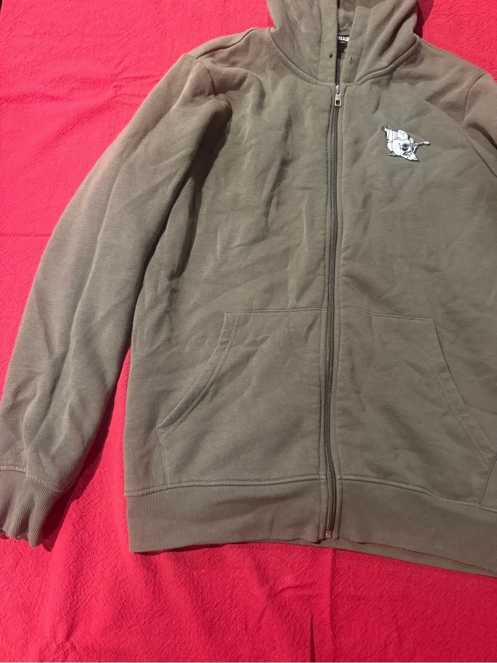 True Religion Olive Green Zip-Up Hoodie